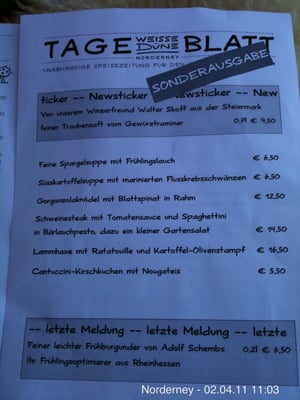 Menu photo 6 Gaststätte Weisse Düne Norderney, NI Menu photo 6 Gaststätte Weisse Düne Norderney, NI
