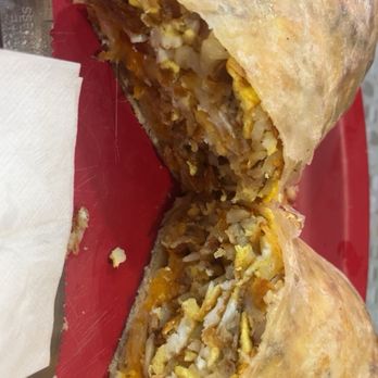 P And G Burgers - Bacon & Egg Breakfast Burrito 10/10 - Burgers Near Me - Colton, California