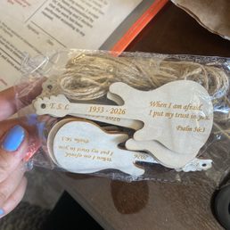 Guitars for Memorial memento done by OC Engraving