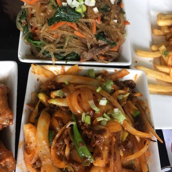 Stone Korean Kitchen - Japchae and spicy noodle - Korean Near Me - San Francisco, California