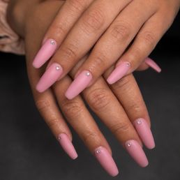 Matte Coffin Medium Long Nails Matte Coffin Medium Long Nails