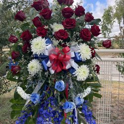 Patriotic funeral spray