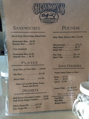 Menu photo 2 Grayson's Barbeque Clarence, LA