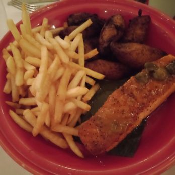 Batuqui - Salmon with fried plantains and french fries - Brazilian Near Me - Cleveland, Ohio Batuqui - Salmon with fried plantains and french fries - Brazilian Near Me - Cleveland, Ohio