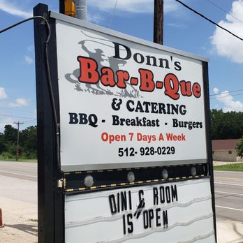 Donn's BBQ - a sign for donn's bar bq - Barbeque Near Me - Austin, Texas