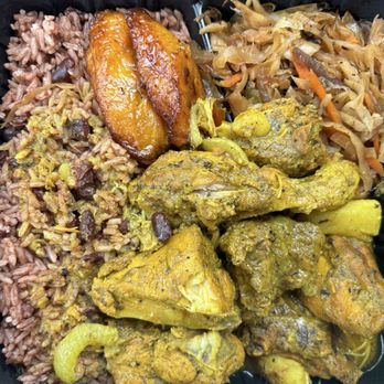 D&D Caribbean Kitchen - Fried chicken, rice and peas, cabbage, and plantains. - Caribbean Near Me - Beltsville, Maryland