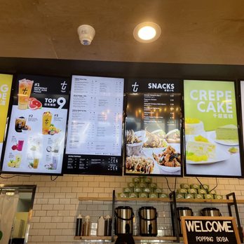 Tbaar - menus on the wall of a restaurant - Bubble Tea Near Me - Cherry Hill, New Jersey