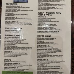 2nd Street Bistro & Bar - Menu as of 2/2025