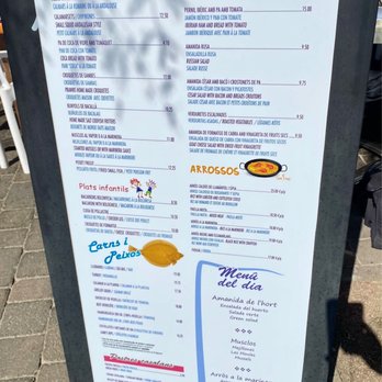 La Vela - Posted menu outside - Arroceria / Paella Near Me - Calella de Palafrugell, GI