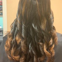 Curled hair
