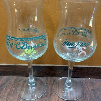 Pat O'Brien’s - My vintage Pat O'Brien's Hurricane glasses. - Piano Bars Near Me - New Orleans, Louisiana Pat O'Brien’s - My vintage Pat O'Brien's Hurricane glasses. - Piano Bars Near Me - New Orleans, Louisiana