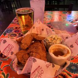 Champy’s Famous Fried Chicken - Two piece white chicken breast and wing, mashed potatoes and cole slaw