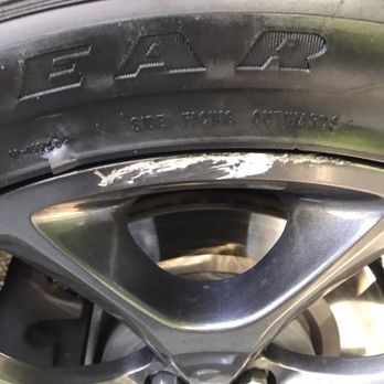 Cal Wheel Technology - Before (bad curb rash) - Wheel & Rim Repair Near Me - Belmont, California