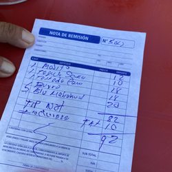 The Drunk Burrito - Receipt from drunk burrito where they rip you off