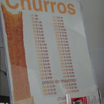 Lucero Bakery - churro price chart. 40 cents each. - Bakeries Near Me - Commerce, California Lucero Bakery - churro price chart. 40 cents each. - Bakeries Near Me - Commerce, California