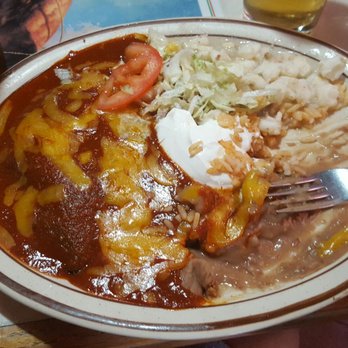 Café Castro - Wednesday's special, Blue Enchiladas with rice & beans. - New Mexican Cuisine Near Me - Santa Fe, New Mexico