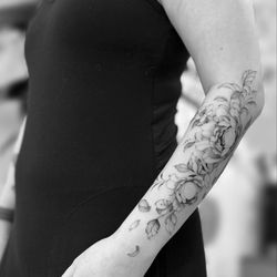 Baron Art Tattoo Studio - Freehand peonies by Angie