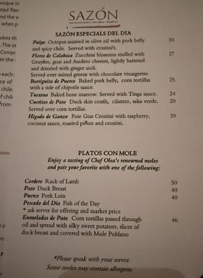 Menu photo 3 Sazon Santa Fe, NM