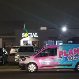 Across street from Social