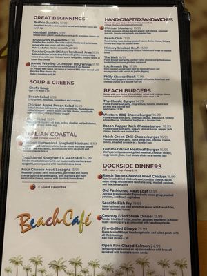 Menu photo 5 Beach Cafe Laughlin, NV