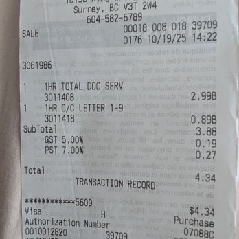 Staples - The actual rcpt of the charge to print ONE page... Stay away from them! - Office Equipment Near Me - Surrey, British Columbia Staples - The actual rcpt of the charge to print ONE page... Stay away from them! - Office Equipment Near Me - Surrey, British Columbia