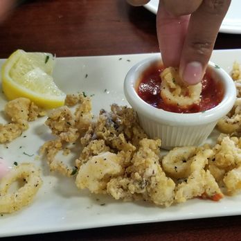 Marilyn's Mediterranean Kitchen - Digging into the calamari! YUM - Mediterranean Near Me - Simi Valley, California