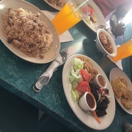 Tassot, rice & beans, salad, and plantains. They were out of the macaroni and potato salad Tassot, rice & beans, salad, and plantains. They were out of the macaroni and potato salad
