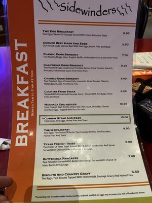 Menu photo 4 Sidewinders Bar & Grill Winterhaven, CA