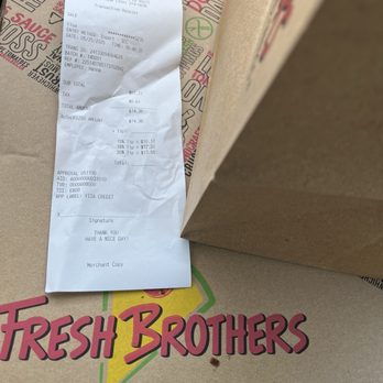 Fresh Brothers Pizza Redondo Beach - Receipt - Pizza Near Me - Redondo Beach, California