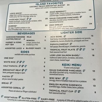 First Light Coffee and Juice Bar - menu - Bakeries Near Me - Kapaa, Hawaii