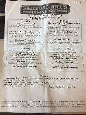 Menu photo 5 Railroad Bill's Dining Car Des Moines, IA Menu photo 5 Railroad Bill's Dining Car Des Moines, IA