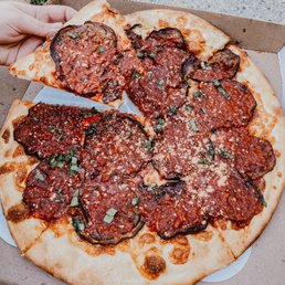 Eggplant Marinara Pizza