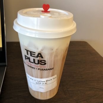 Tea Plus - Lychee black tea with cheese foam - Bubble Tea Near Me - Davie, Florida