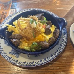Cracker Barrel Old Country Store - Hash brown casserole bowl with steak