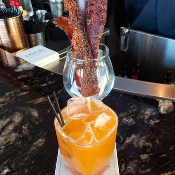 Doc B's Restaurant + Bar - Another money shot of the bacon & cocktail - New American Near Me - Chicago, Illinois