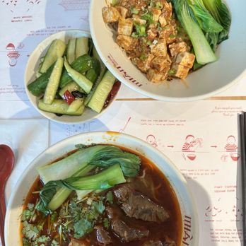 Mian - Spicy beef noodle soup, Mapo tofu, cucumbers - Noodles Near Me - Artesia, California