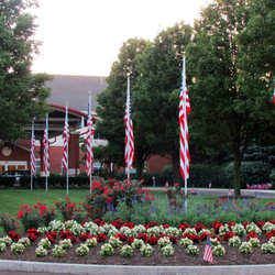 Anns Choice Retirement - Veterans flags in front of Village Clubhouse for Memorial Day