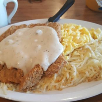 Tnt's Cafe - Chicken fried steak with hash browns, cooked lightly - Breakfast & Brunch Near Me - Hesperia, California