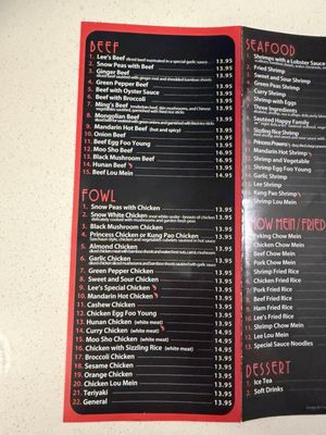 Menu photo 1 Lee's Chinese Restaurant Texarkana, TX