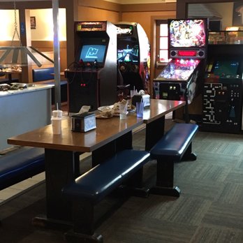 Round Table Pizza - Right outside the bathrooms, salad bar is messy and food on the floor - Pizza Near Me - Porterville, California