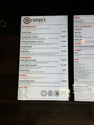 Menu photo 1 Grumpy’s Burgers & Brew Auburn, CA Menu photo 1 Grumpy’s Burgers & Brew Auburn, CA