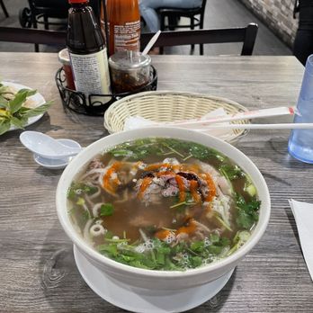 Pho 45 - Pho #1 with sriracha and hoisin sauce added - Vietnamese Near Me - La Mirada, California