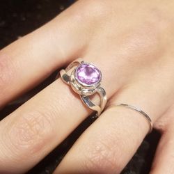 Brittsan Jewelry - Pink sapphire Stirling silver ring