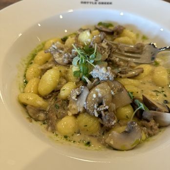 Cattle Creek - Nocci. Had a mushroom and sausage sauce over it. Very good - Salad Near Me - Bryan, Ohio
