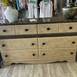 This is a dresser I recently purchased! It has 6 long, deep drawers w/ a faux granite top that looks like real granite, but w/o the weight This is a dresser I recently purchased! It has 6 long, deep drawers w/ a faux granite top that looks like real granite, but w/o the weight