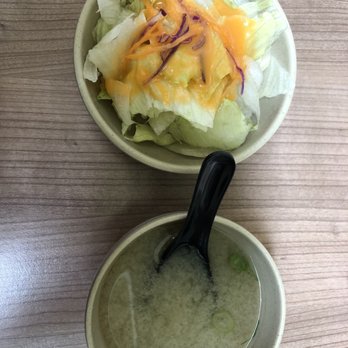 Maki Zushi - Miso Soup + Salad, comes with most of the other sushi sets not in a bento box - Japanese Near Me - Stouffville, Ontario Maki Zushi - Miso Soup + Salad, comes with most of the other sushi sets not in a bento box - Japanese Near Me - Stouffville, Ontario