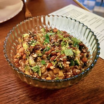 Lutie’s - Chickpea, green corn, fermented herbs - Modern European Near Me - Austin, Texas Lutie’s - Chickpea, green corn, fermented herbs - Modern European Near Me - Austin, Texas