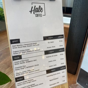 Hale Coffee - Tea menu - Coffee & Tea Near Me - Toronto, Ontario Hale Coffee - Tea menu - Coffee & Tea Near Me - Toronto, Ontario