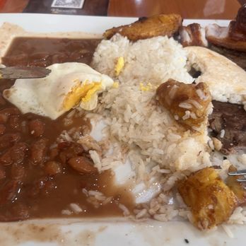 El Rinconcito Colombiano 3 - 1/2 eaten  Bandeja Paisa / Paisa Platter - Colombian Near Me - Lake Worth, Florida