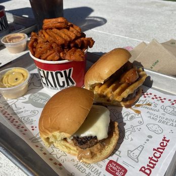 Son of a Butcher - Poutine and PB&J sliders with waffle fries. - Desserts Near Me - Grapevine, Texas Son of a Butcher - Poutine and PB&J sliders with waffle fries. - Desserts Near Me - Grapevine, Texas